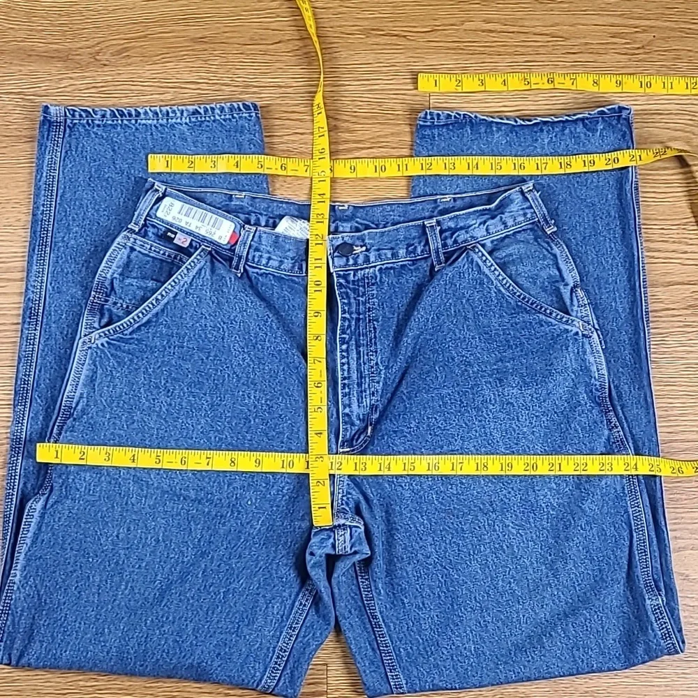 CARHARTT 36x32 STRAIGHT MEN'S CARPENTER 2018 DENIM FADED BLUE WIDE LEG JEANS - Picture 4 of 8